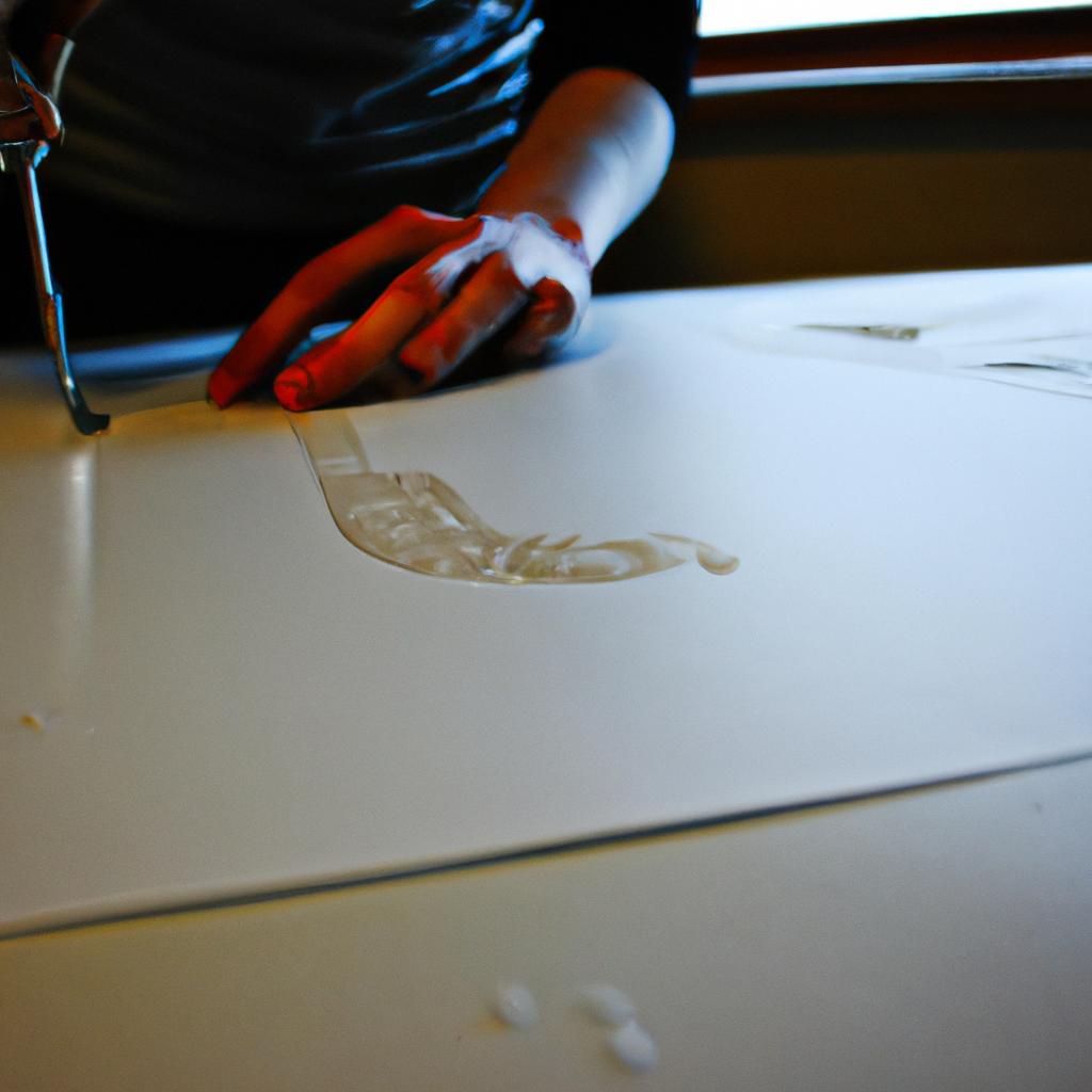 Person creating printmaking artwork